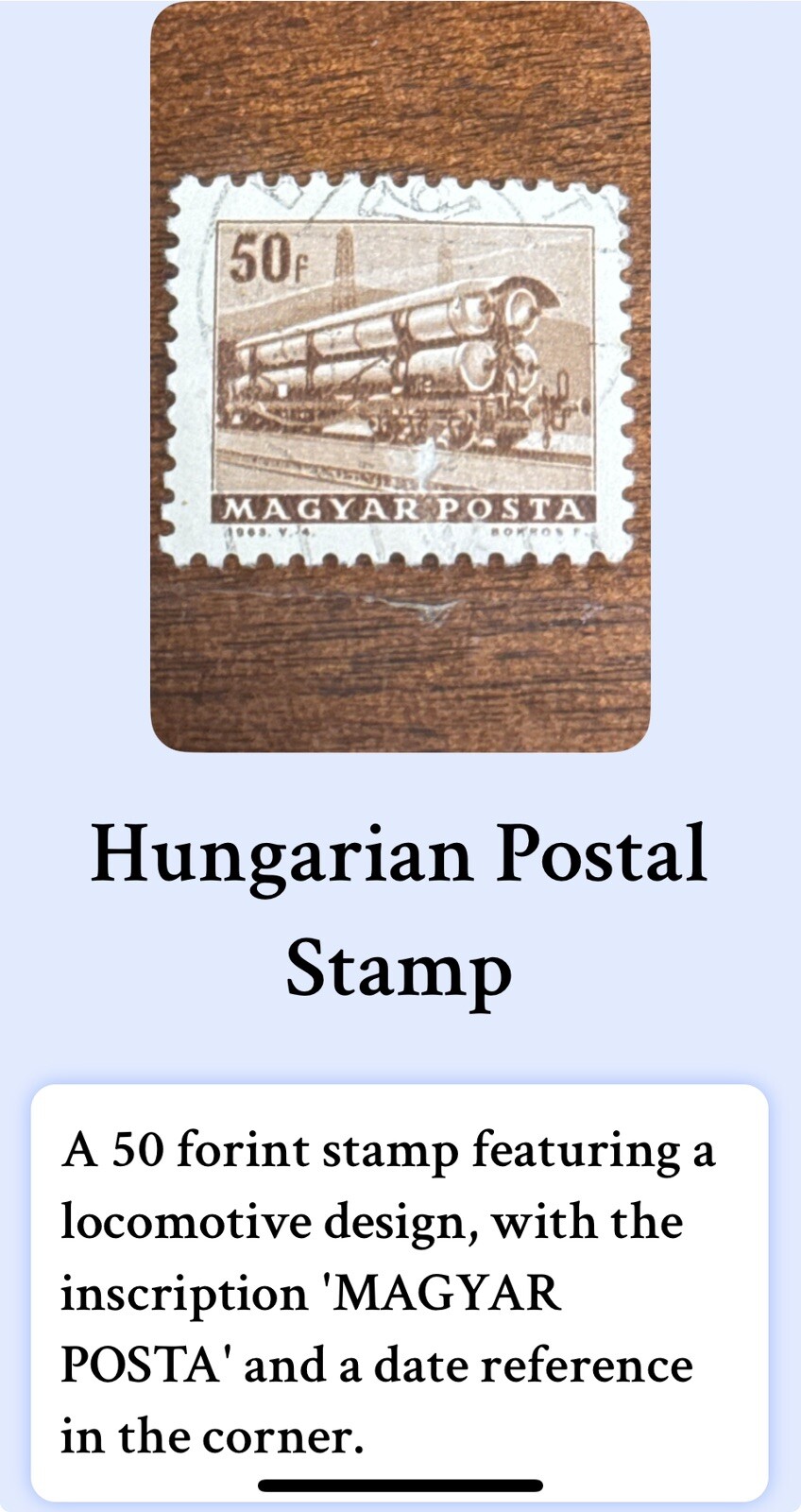Vintage Hungary 50cent Brown Train Used Postage Stamp
