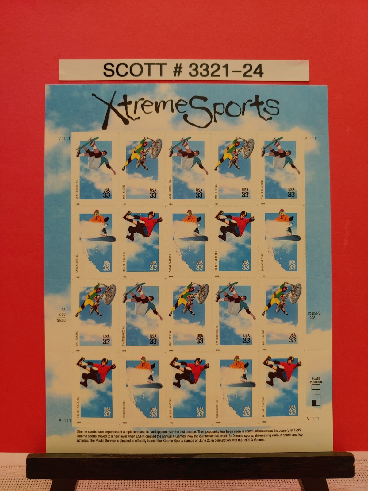 Scott # 3321-24 Xtreme Sports – USPS Postage Stamps