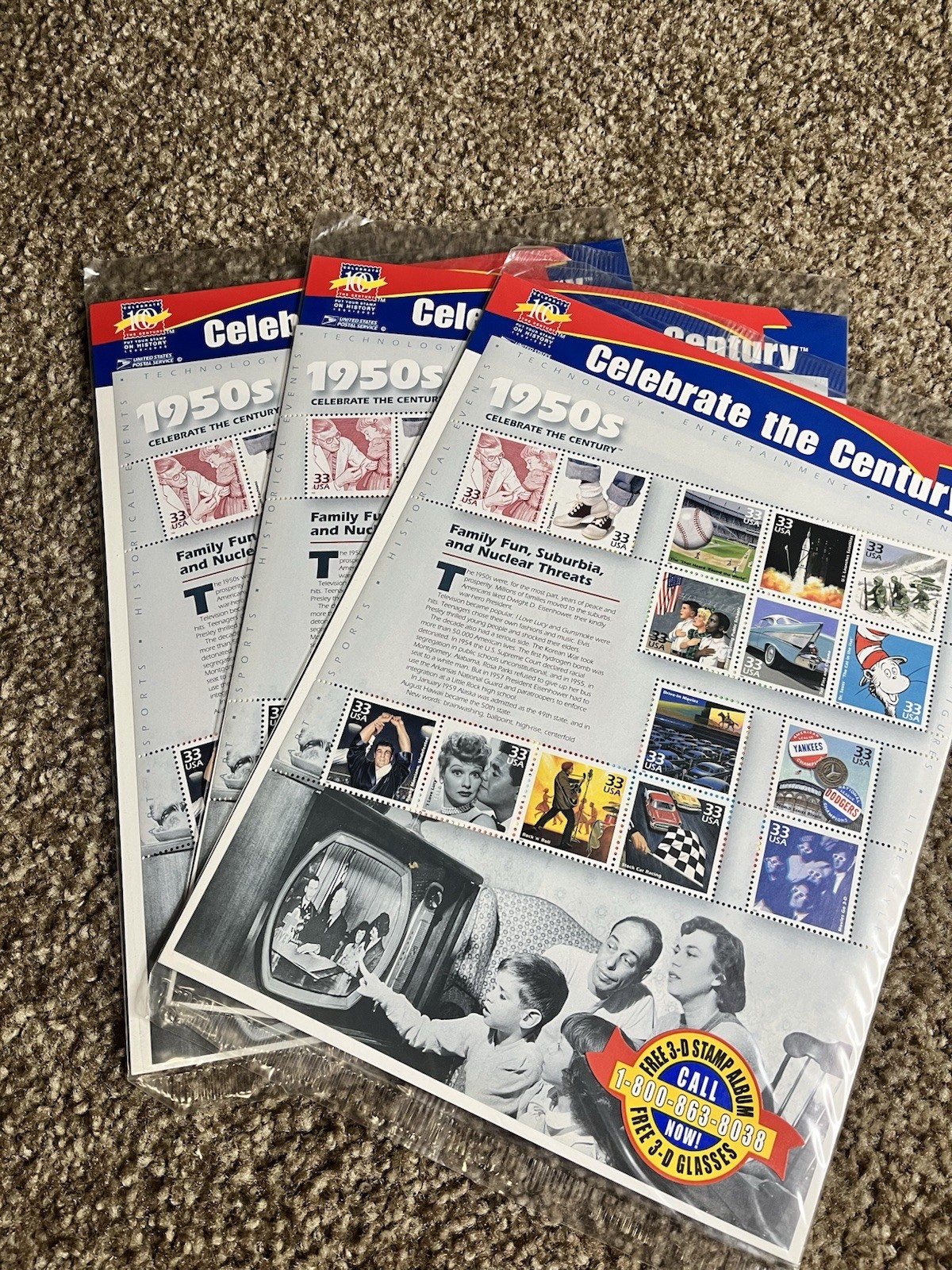 CELEBRATE THE CENTURY 1900-1990. Incomplete Set US Stamps USA