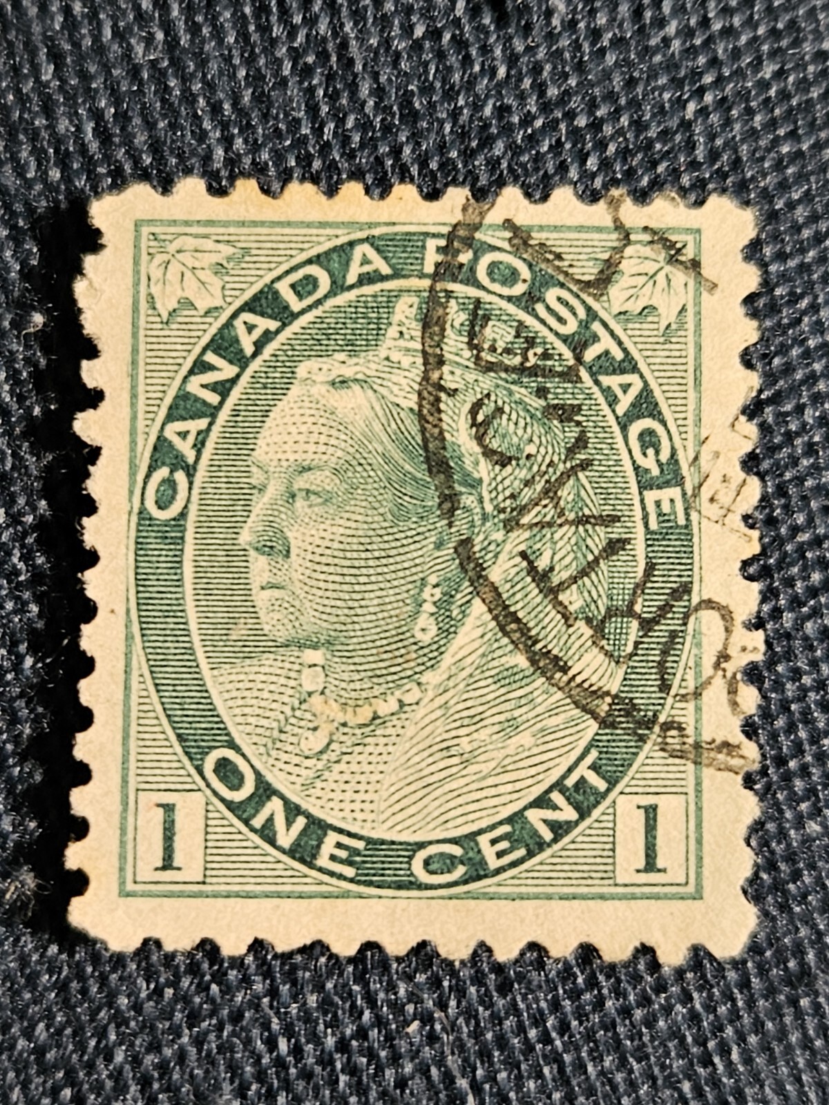 Canada Postage Stamp Queen Victoria 1 c Green Used