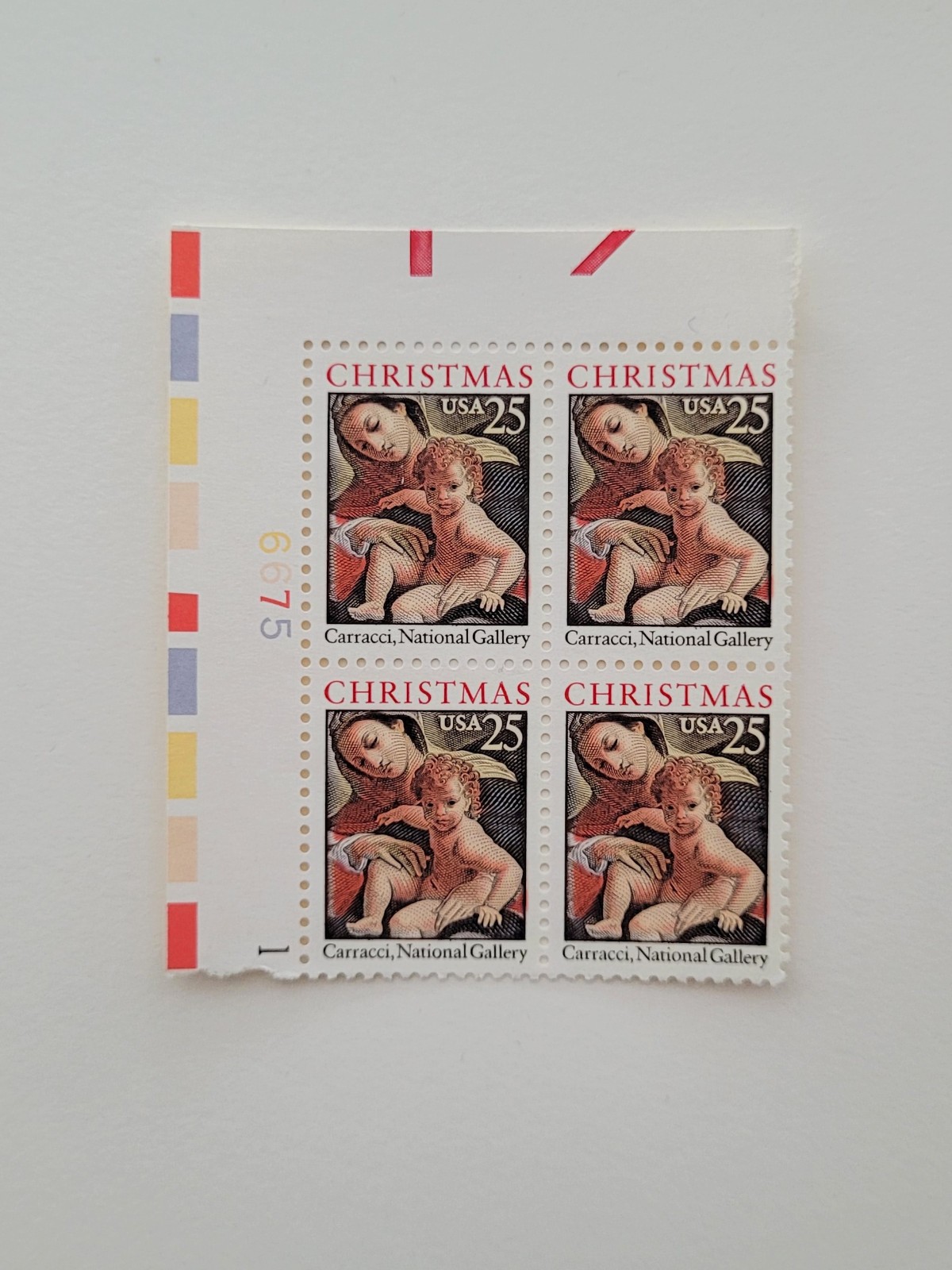 Christmas Madonna & Child US Postal Stamps 25c Block of 4 Scott #2427 MNH OG