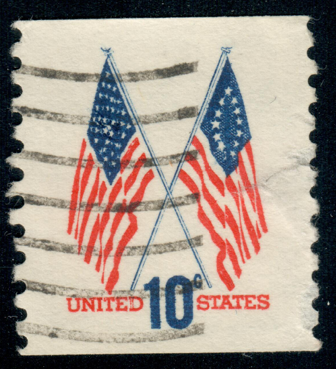 USA – 1973 – 50-Star & 13-Star Flags – Coil Stamp – 10¢ – #3491