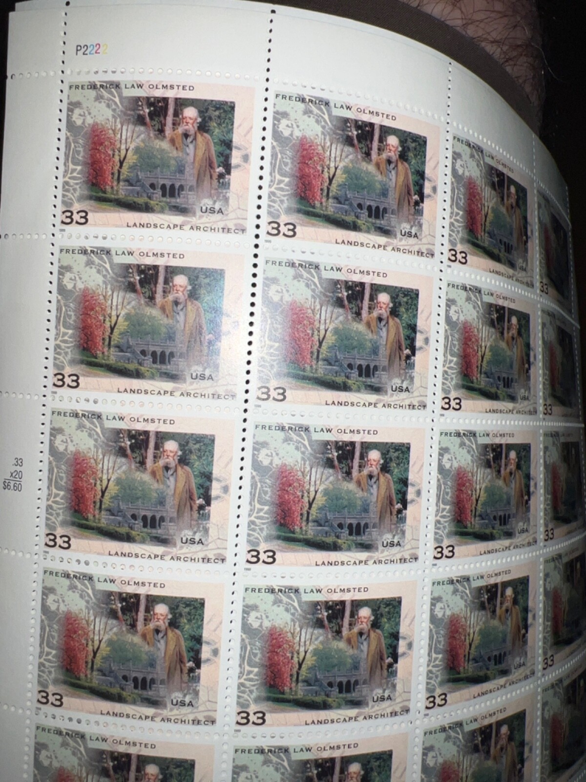 See Photos. US stamps SC# 3338 Fredrick Law Olmsted 33c Sheet of 20 MNH
