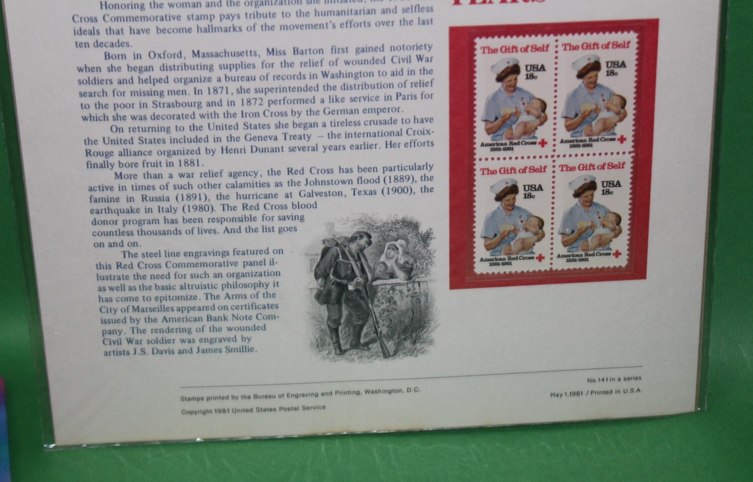 American Commemoratives American Red Cross 100 Years USPS Stamps 141 May 1, 1981
