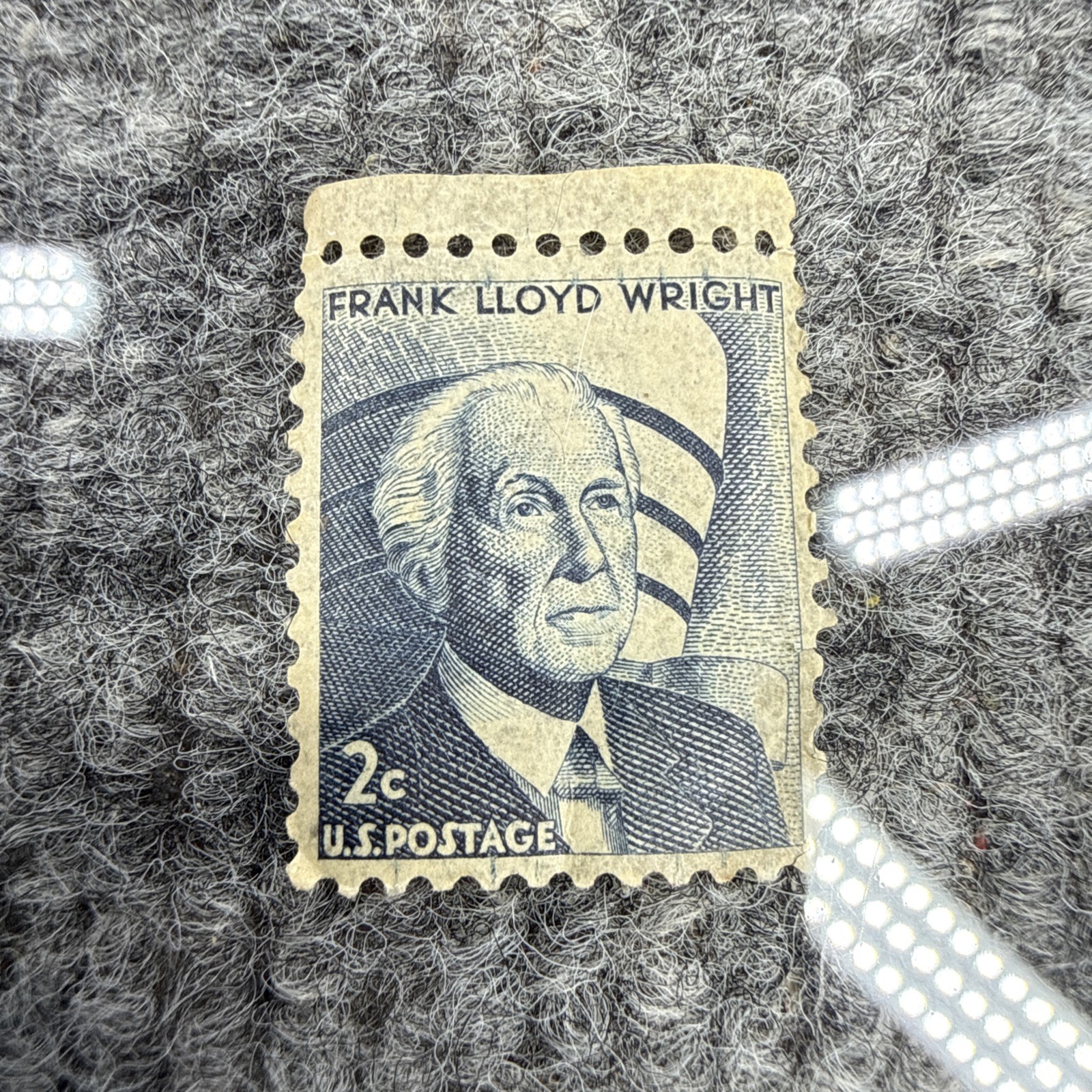 Frank Lloyd Wright 2¢ U.S. Postage Stamp – 1960 Issue, Blue, Vintage