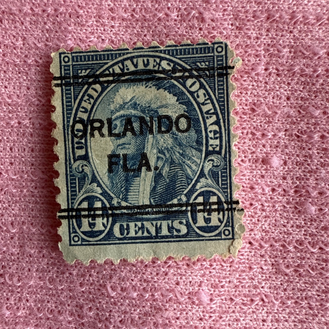 US Scott 565 American Indian 14 Cent 14c Single Stamp cancelled Orlando FLA x1