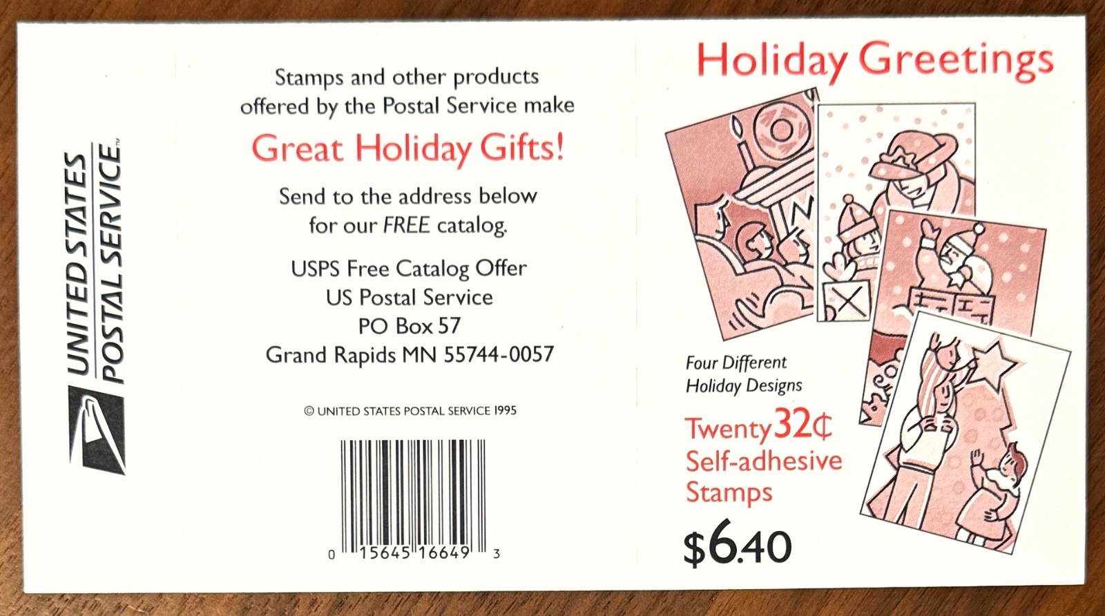 Scott 3113-16, 3116a Booklet of 20 Holiday Greetings 32c MNH Stamps