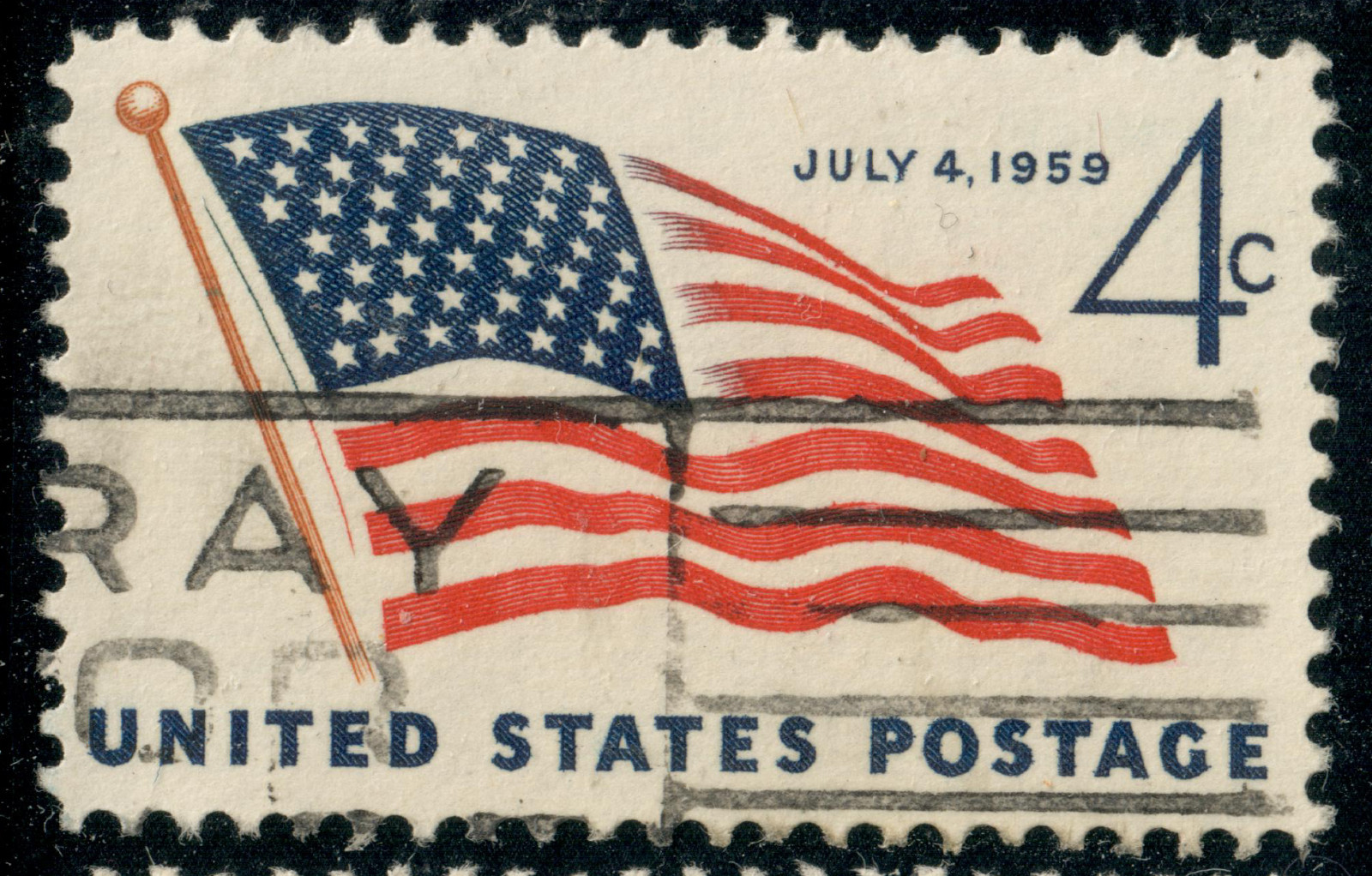 USA – 1959 – New American Flag with 49 Stars – 4¢ – #2993