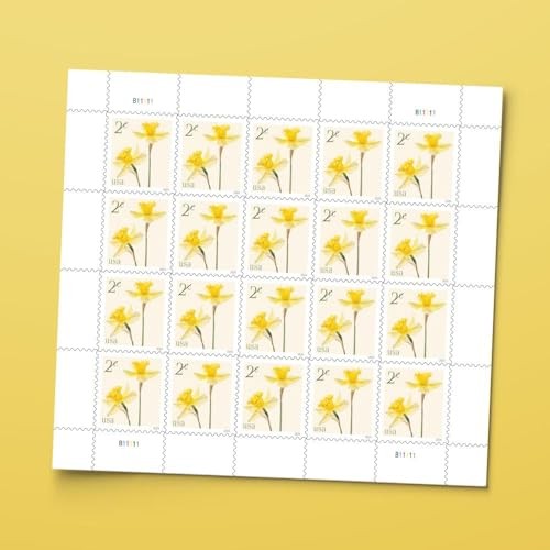 Daffodils 2024 2-Cent (Sheet of 20) Denominated Mail-Use Additional 20 Stamps