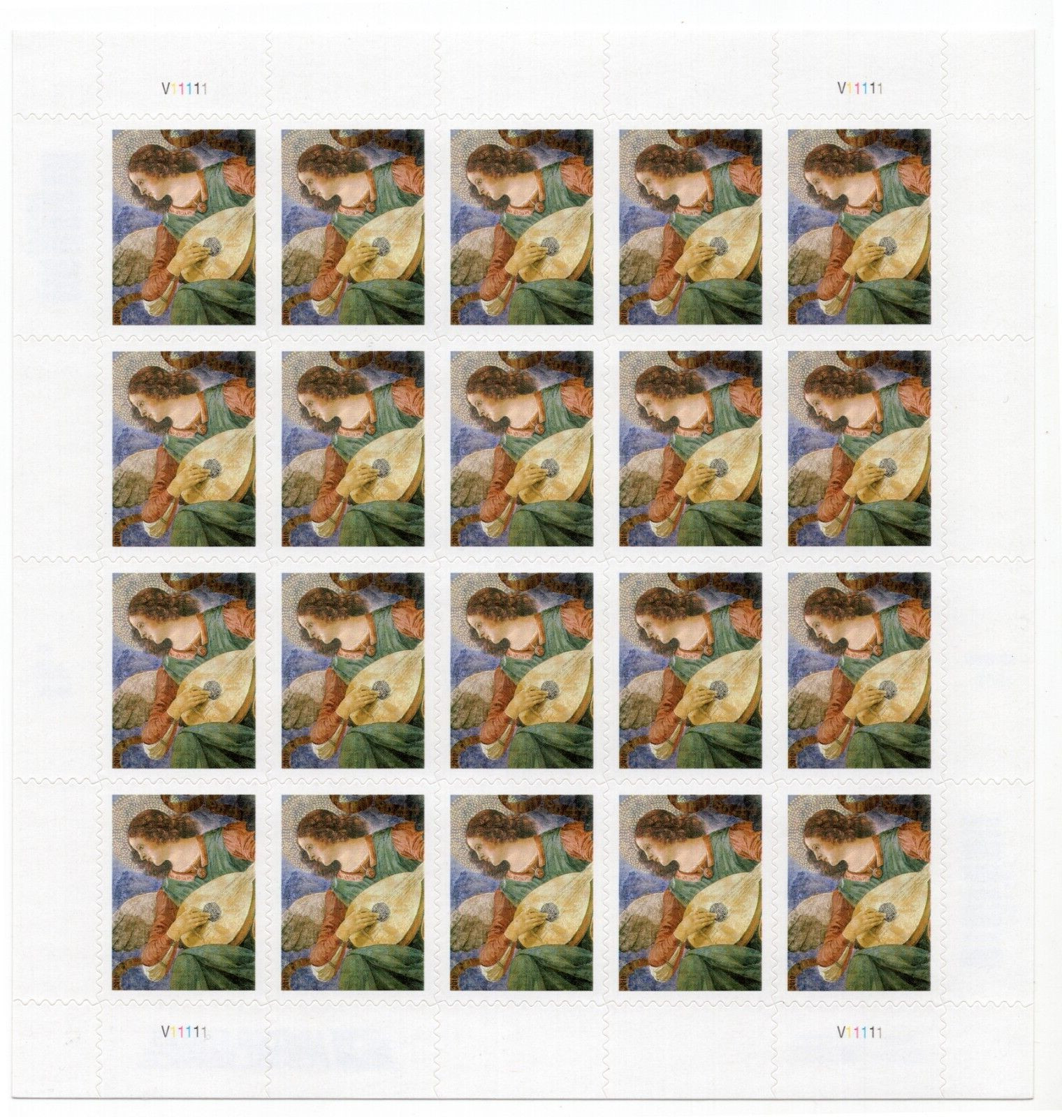 US 2010 SC 4477 44c Christmas Angel with Lute – Sheet of 20 MNH