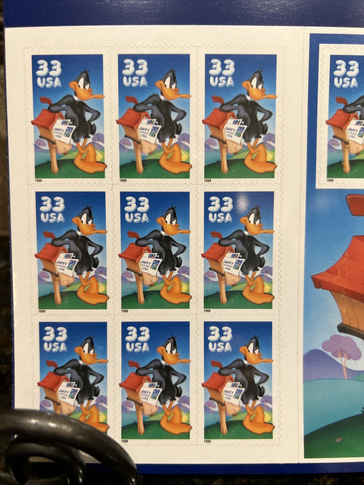 US POSTAGE STAMPS CELLOPHANE SHEET OF 10 “DAFFY DUCK” .33 CENT