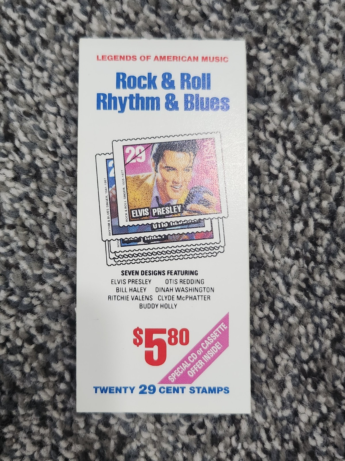 Rock & Roll Rhythm & Blues 29 Cent Stamp Book Elvis Buddy Holly Otis Redding Etc