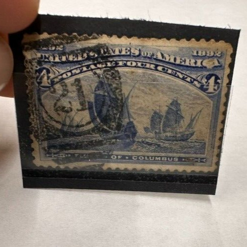 US Scott 233 – 4 Cent Columbian Used BLUE #S