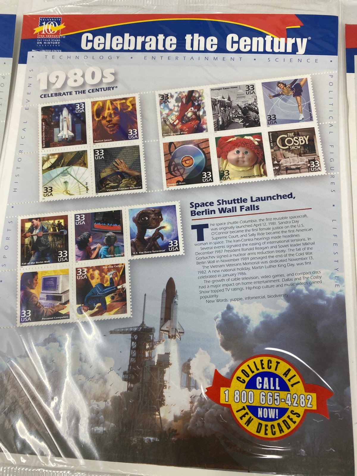 Sealed CELEBRATE THE CENTURY 1940-1990. Lot of 6 Sheets Set US Stamps NEW