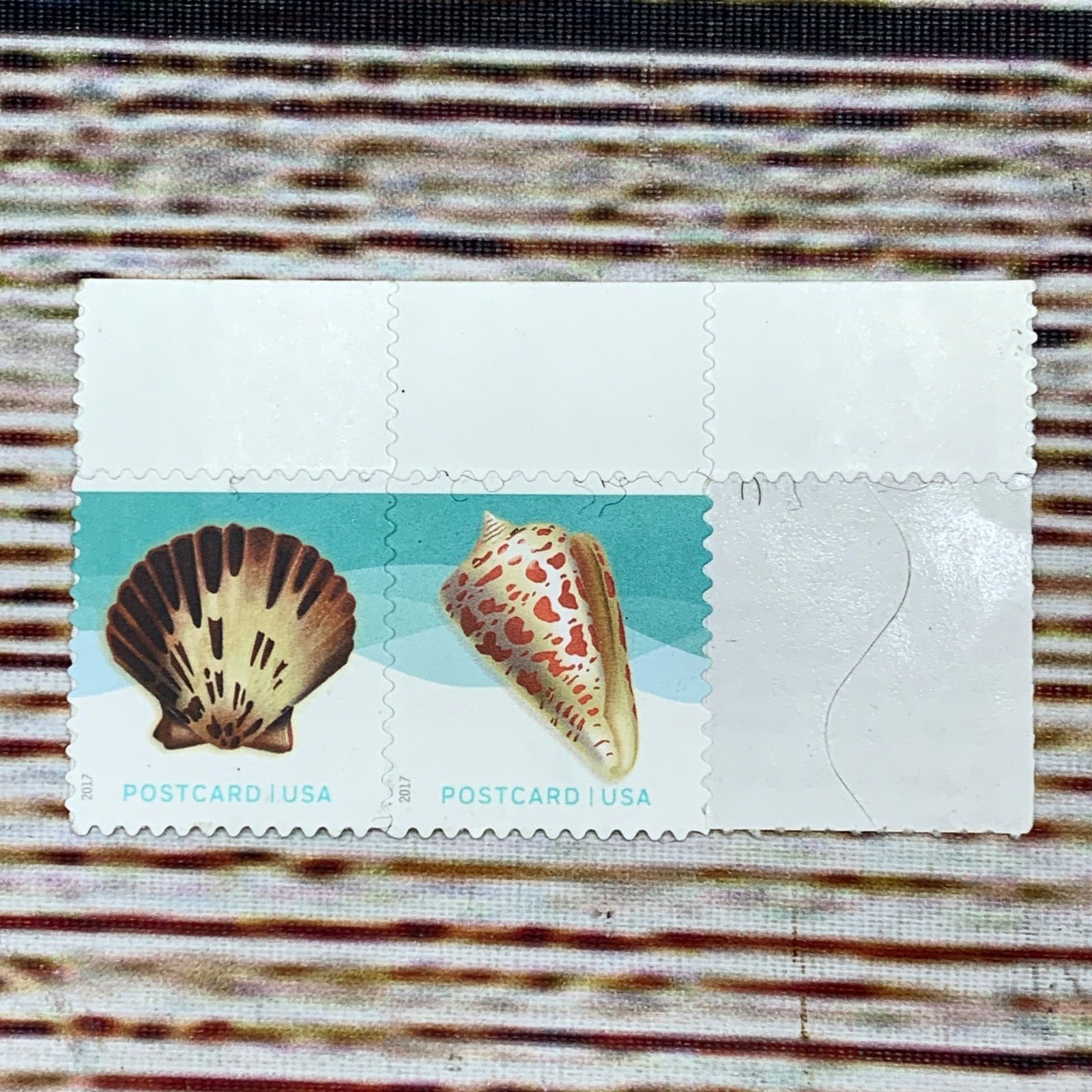 2017 Shells Seashells Scallop Postcard USA Unused US Postage Stamps Lot of 2