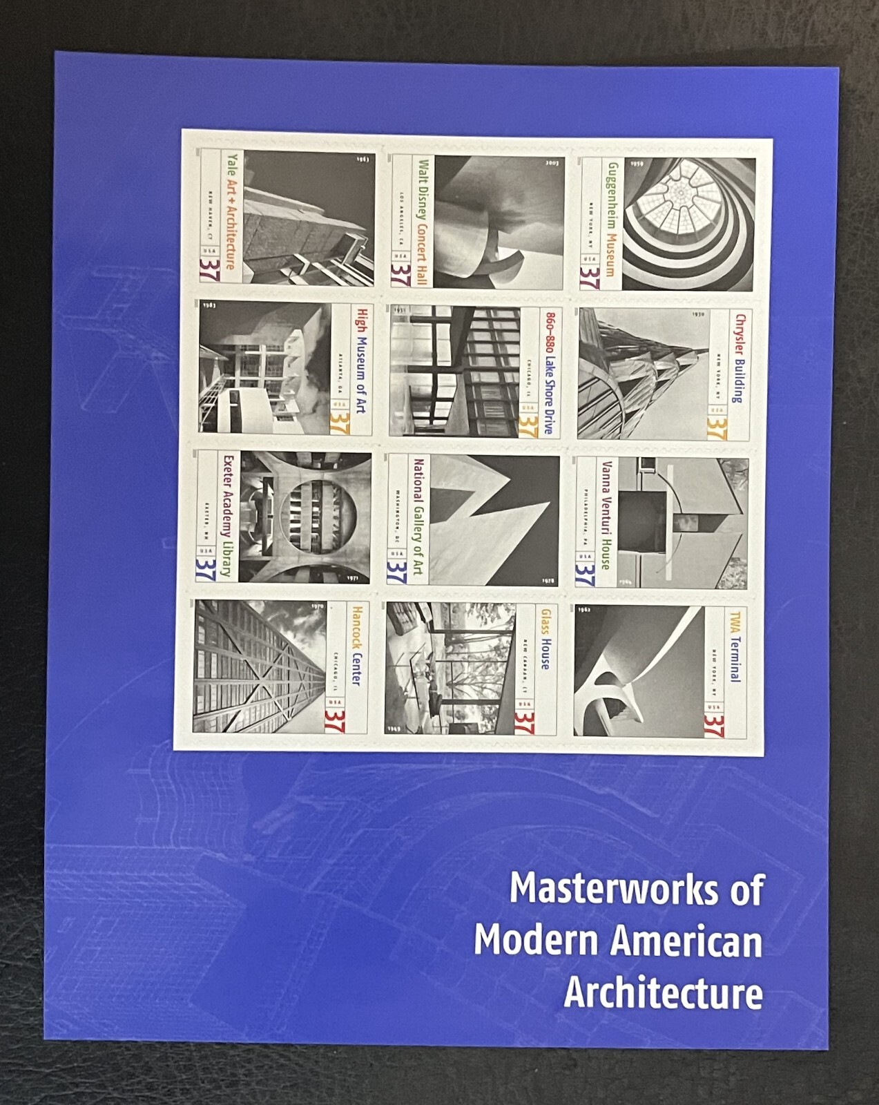 Masterworks of Modern American Architecture, Sheet of 12 Stamps 37 cents
