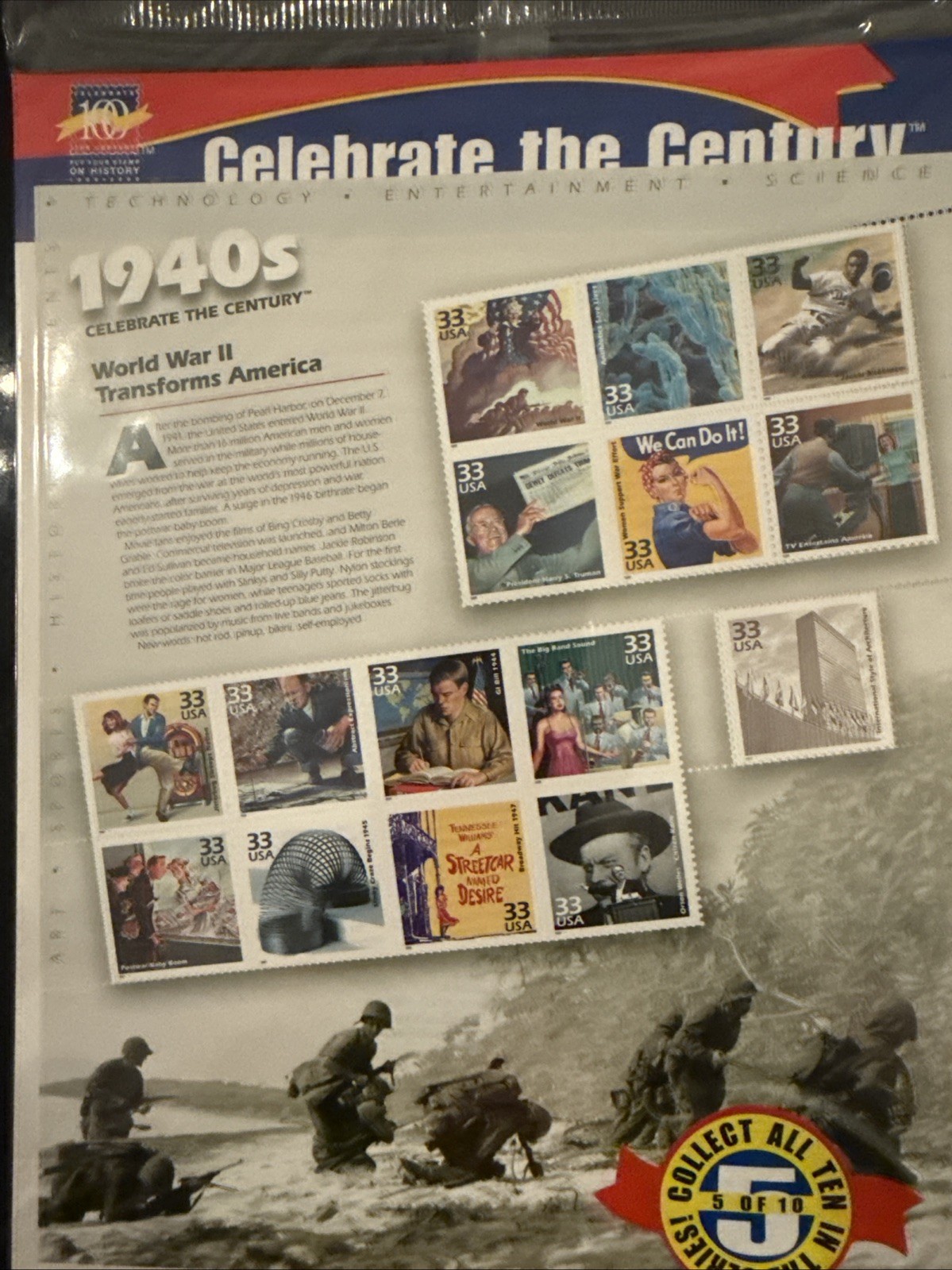 USPS CELEBRATE THE CENTURY 3182-3191 10 SHEET SET STAMPS 1900s – 1990s – Sealed