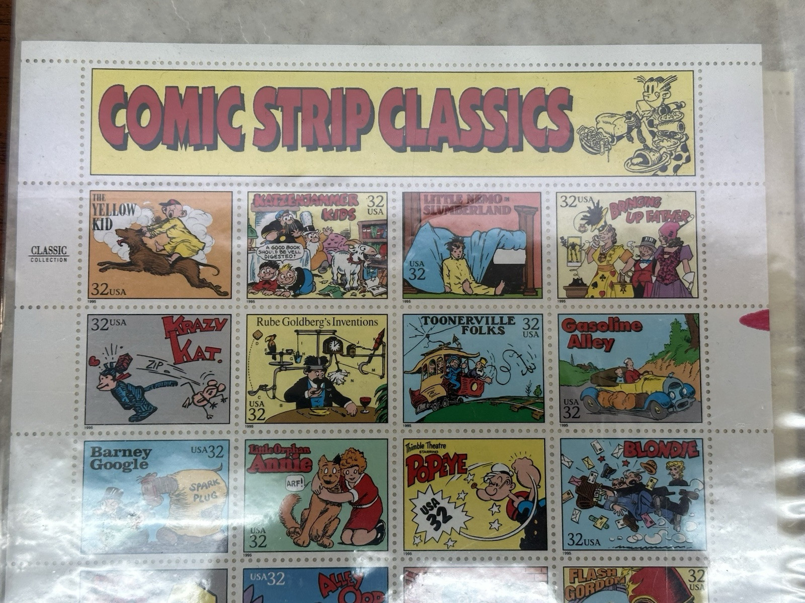 US SCOTT 3000 COMIC STRIP CLASSICS SHEET (PANE) OF 20 STAMPS 32 CENTS FACE MNH