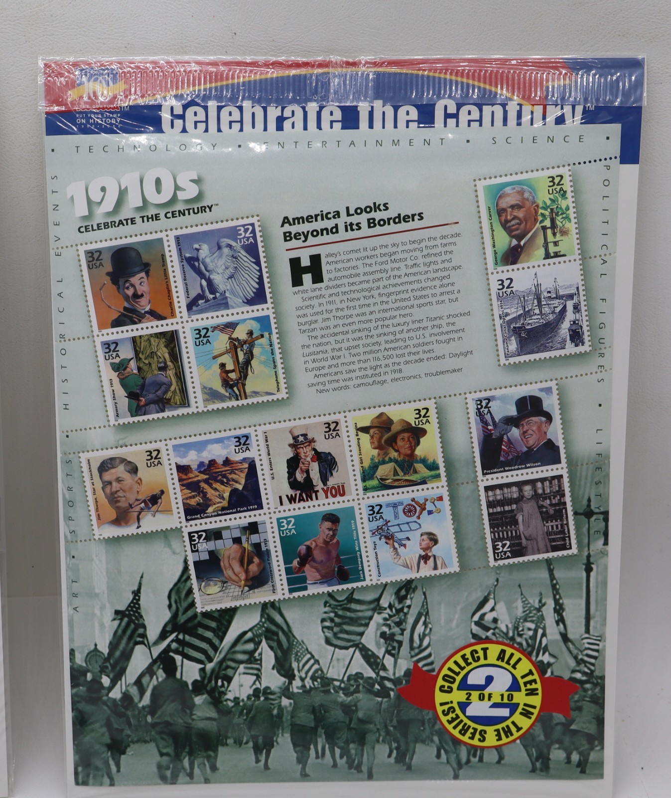 USPS CELEBRATE THE CENTURY Postage Stamp Set 1900’s and 1910’s Sealed