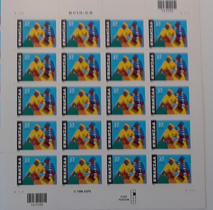 Three Panes x 20 = 60 of KWANZAA 37¢ African-American Holiday US Stamps USA 3673
