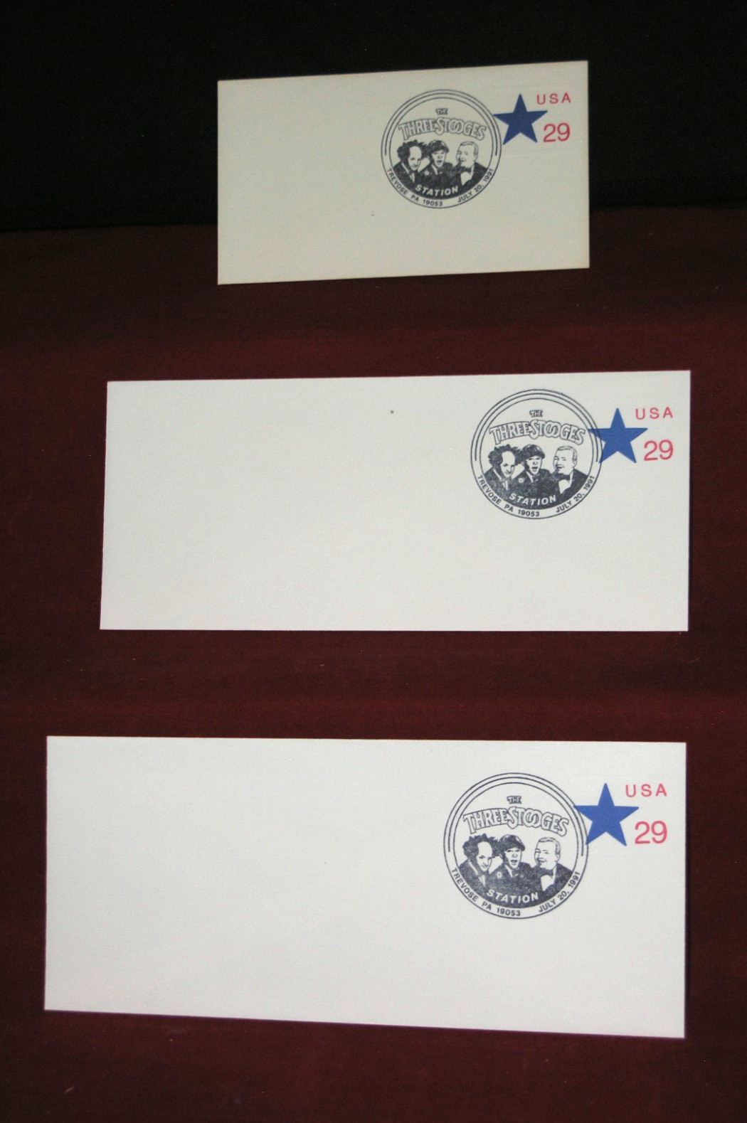 THREE STOOGES LOT OF 3 FIRST DAY ISSUE ENVELOPES 29 CENTS NEW LOOK