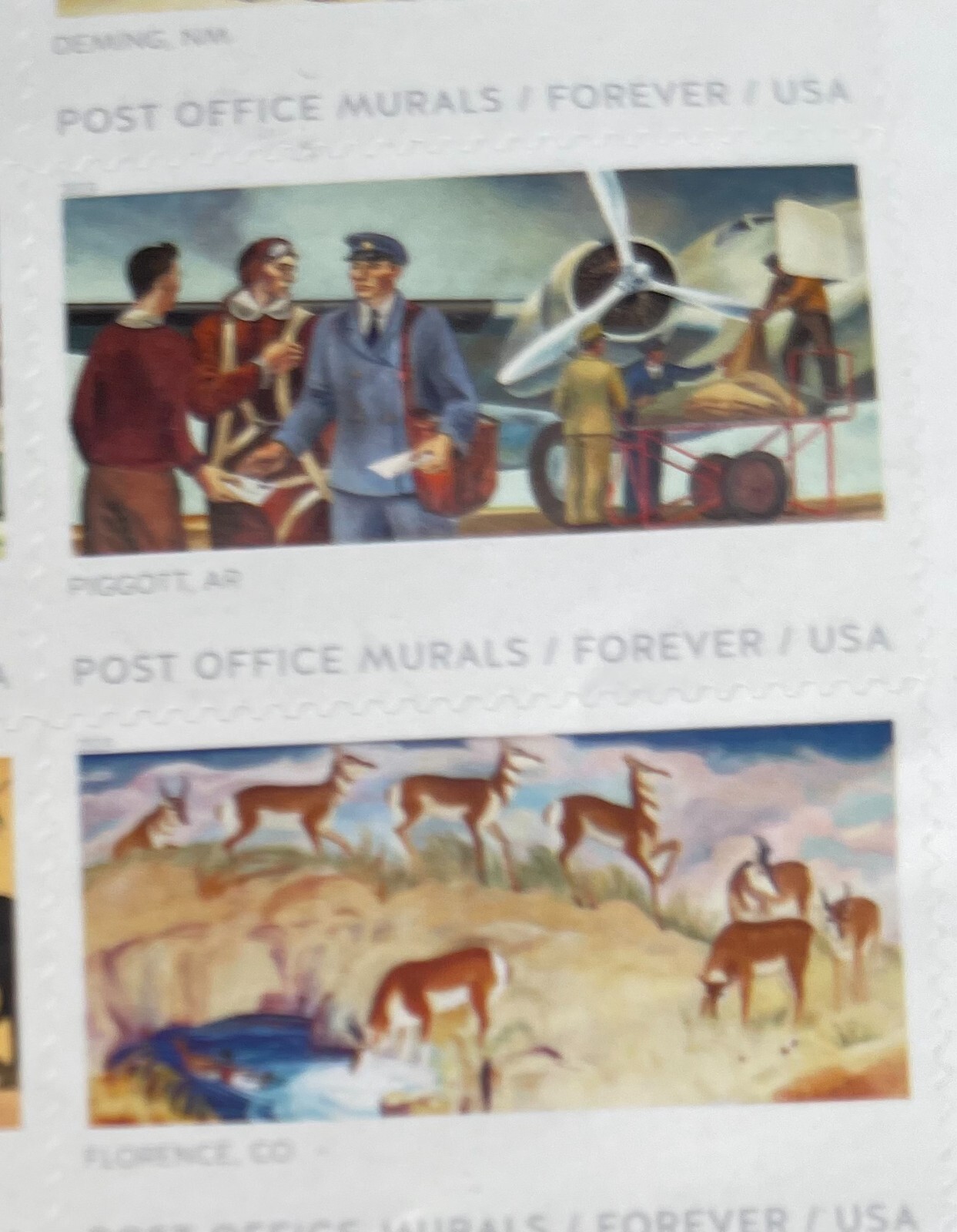 POST OFFICE MURALS Vintage 2018 USPS STAMP PAGE United States Postal Service