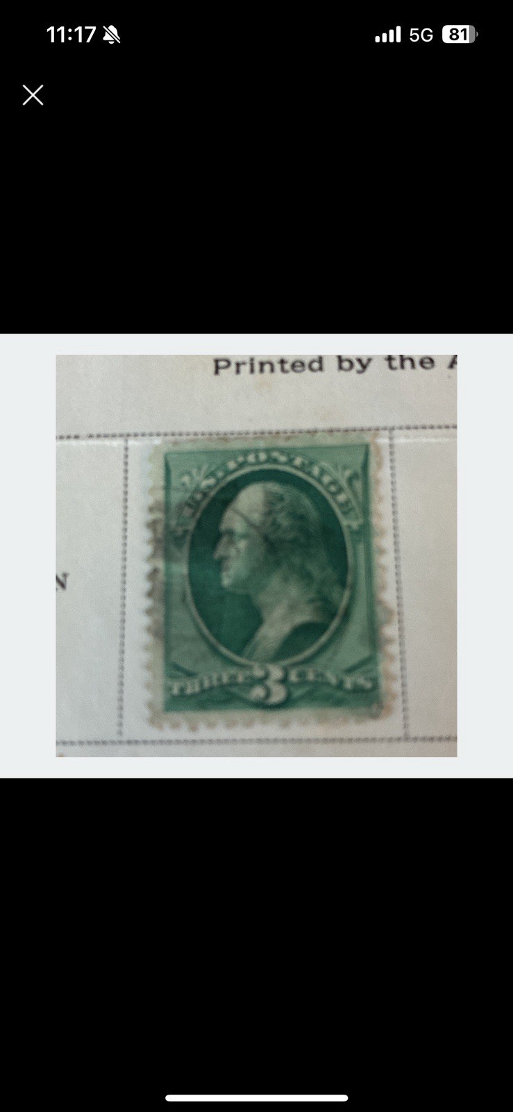 1870 George 3 Cent Stamp US