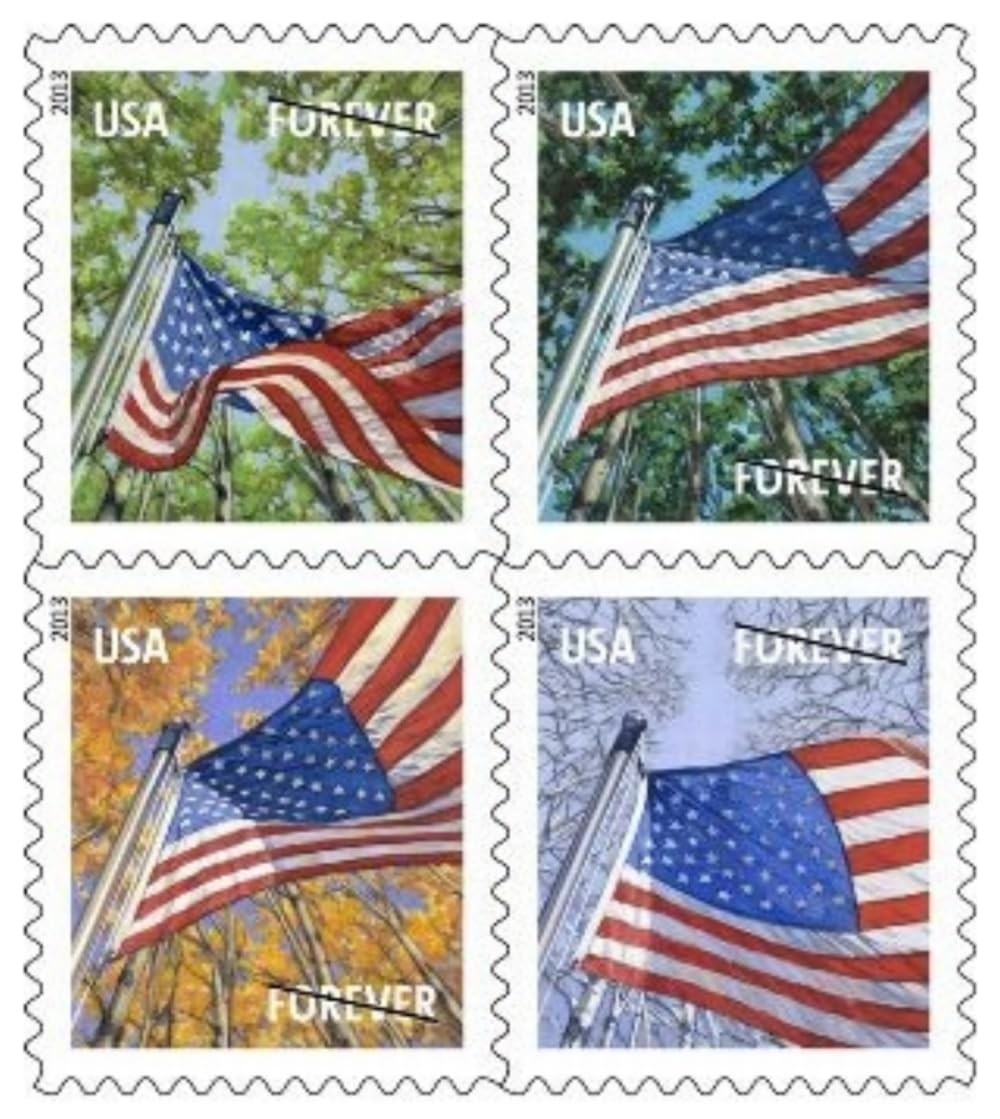USPS Flags for All Seasons Forever Stamps 100 100 stamps, Multicolor