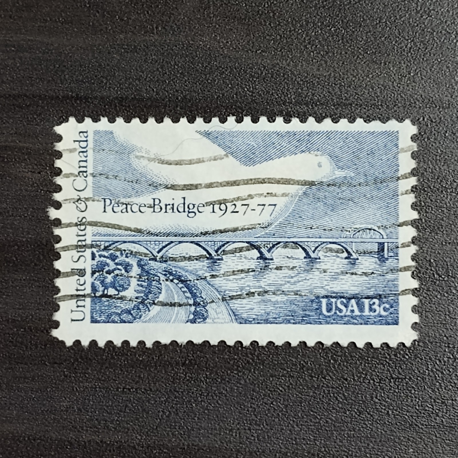 1977: 13 Cents, Peace Bridge, Scott #1721 – Vintage USA Stamp