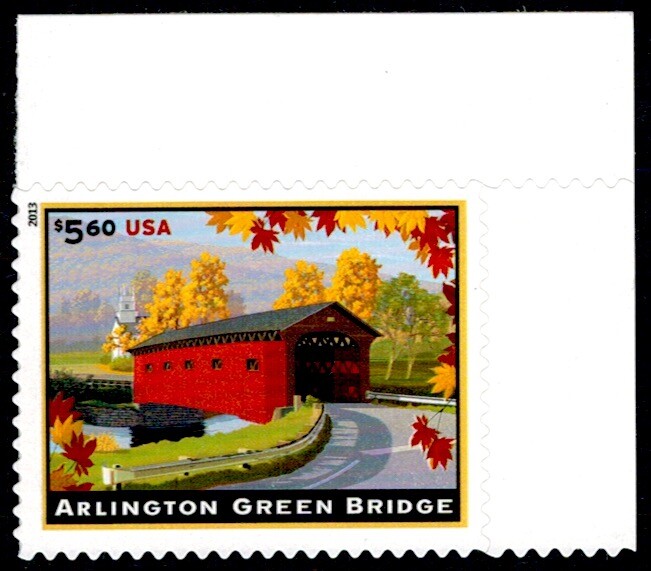 US Scott # 4738 Priority Mail Corner Single Stamp MNH, Arlington Green Bridge