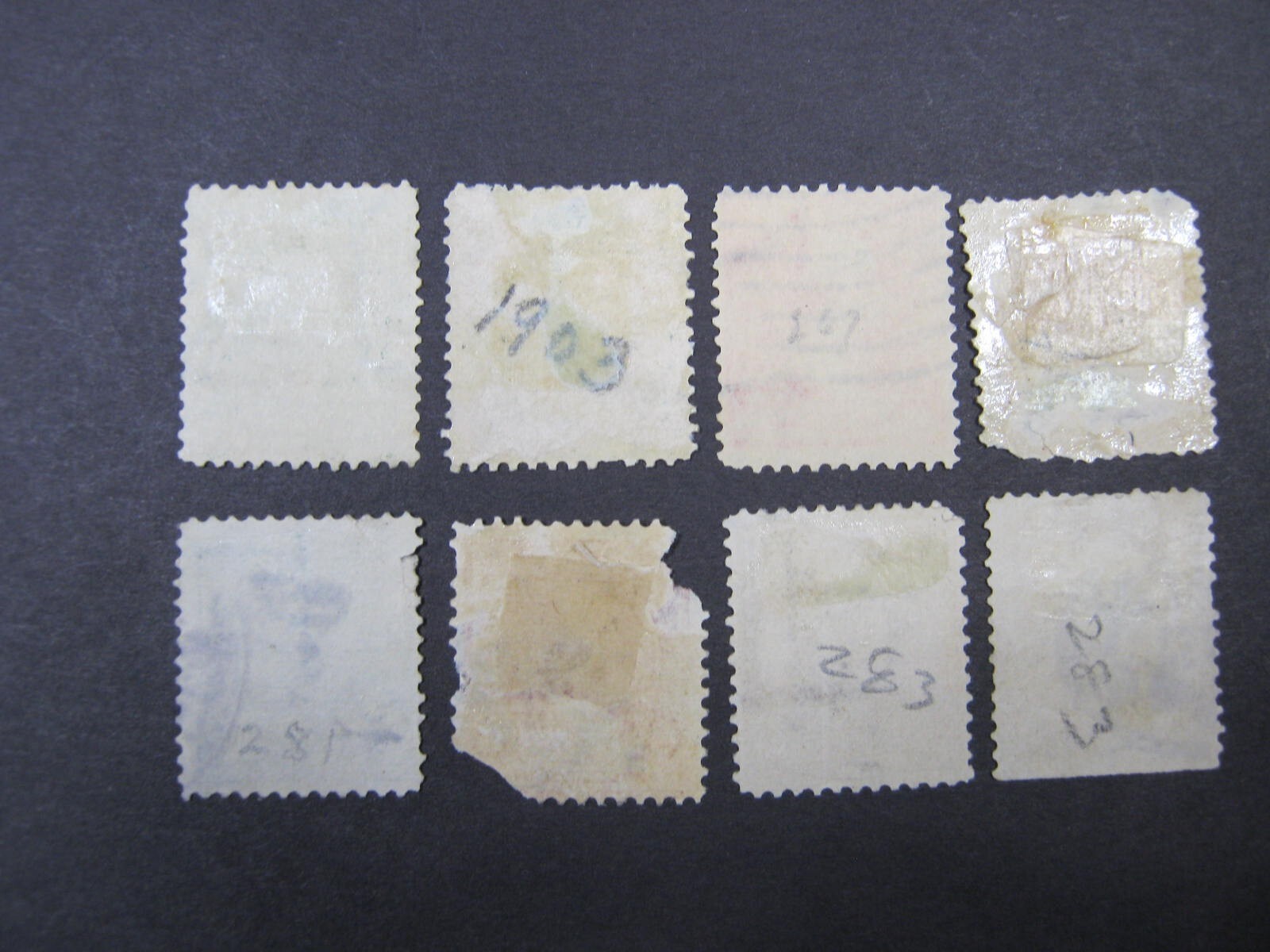 1897 REGULAR ISSUE 8 STAMPS 1 TO 10 CENT COLOR VARIATIONS DL PERF 12 USED