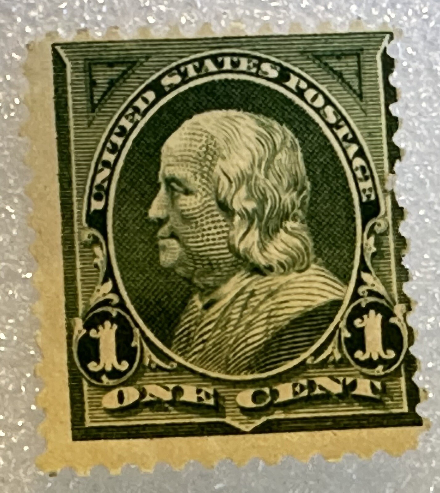Vintage Scott 279 US Postage Unused Stamp One Cent Green Benjamin Franklin MNH