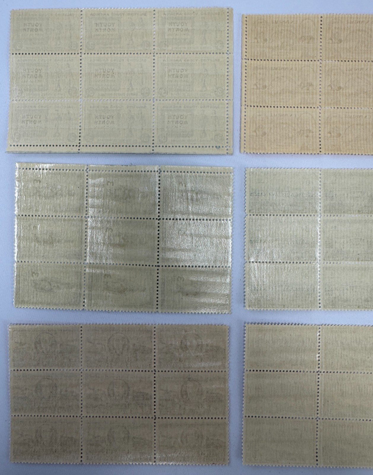 Lot of 9 Mint US Plate Blocks 1948–1950 American History, National Landmarks