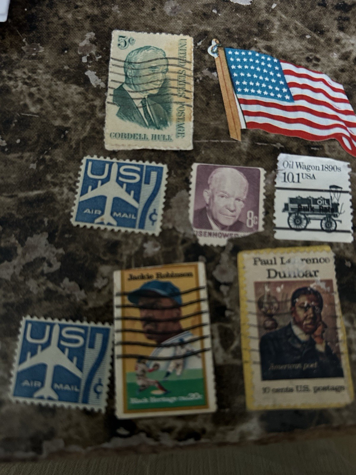 Lot of US Stamps, Vintage 1, 2, 5, 8, 9, 13, 20, 25, 50 Cent U.S. Postage Stamps