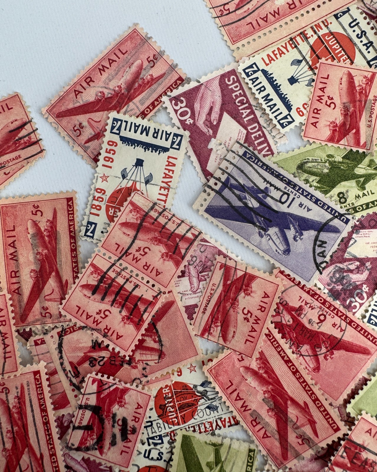 Canceled Vintage Used US Airmail and Transportation Stamp Lot 150 plus