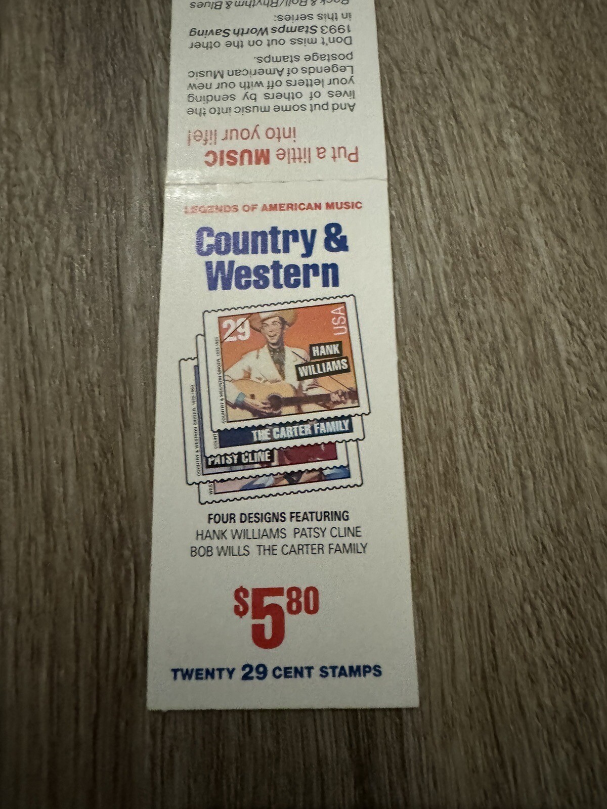 Scott 2771 – 2774, Country and Western, 20 29c stamps.