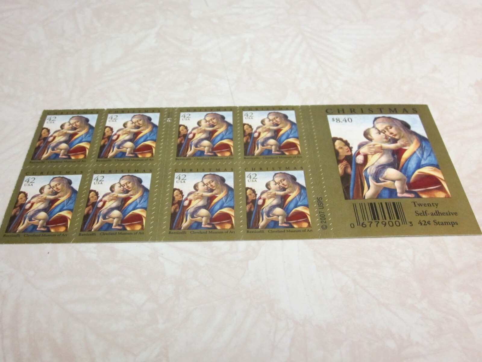 #4339 CHRISTMAS BOTTICELLI CLEVELAND MUSEUM ARTS Pane of 20 42 Cent Stamps MNH