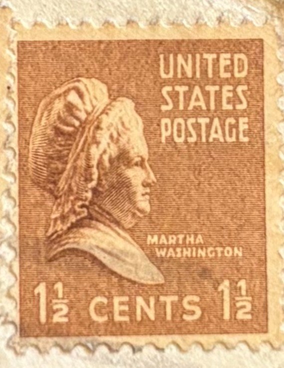 Martha Washington US postage stamp 1.5 1-1/2 one and a half cents