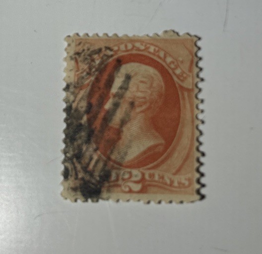 US Scott #183 Single 2 cent stamp orange U.S. Jackson 1879 used HNG M063
