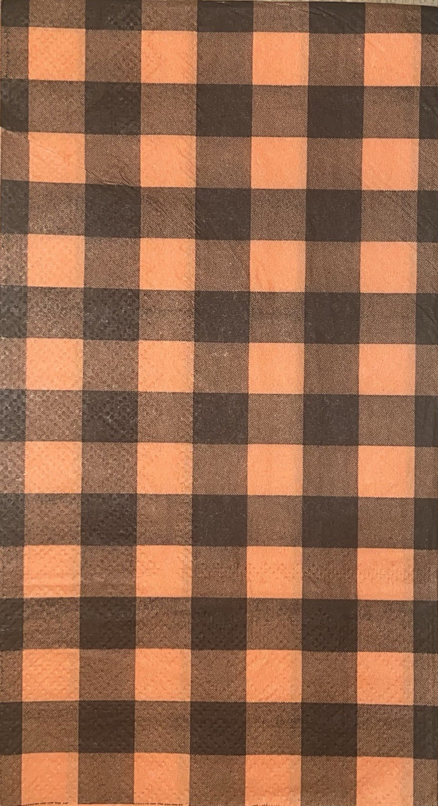Three Individual dinner Decoupage Napkins/autumn/Halloween/orange/ Black Checker