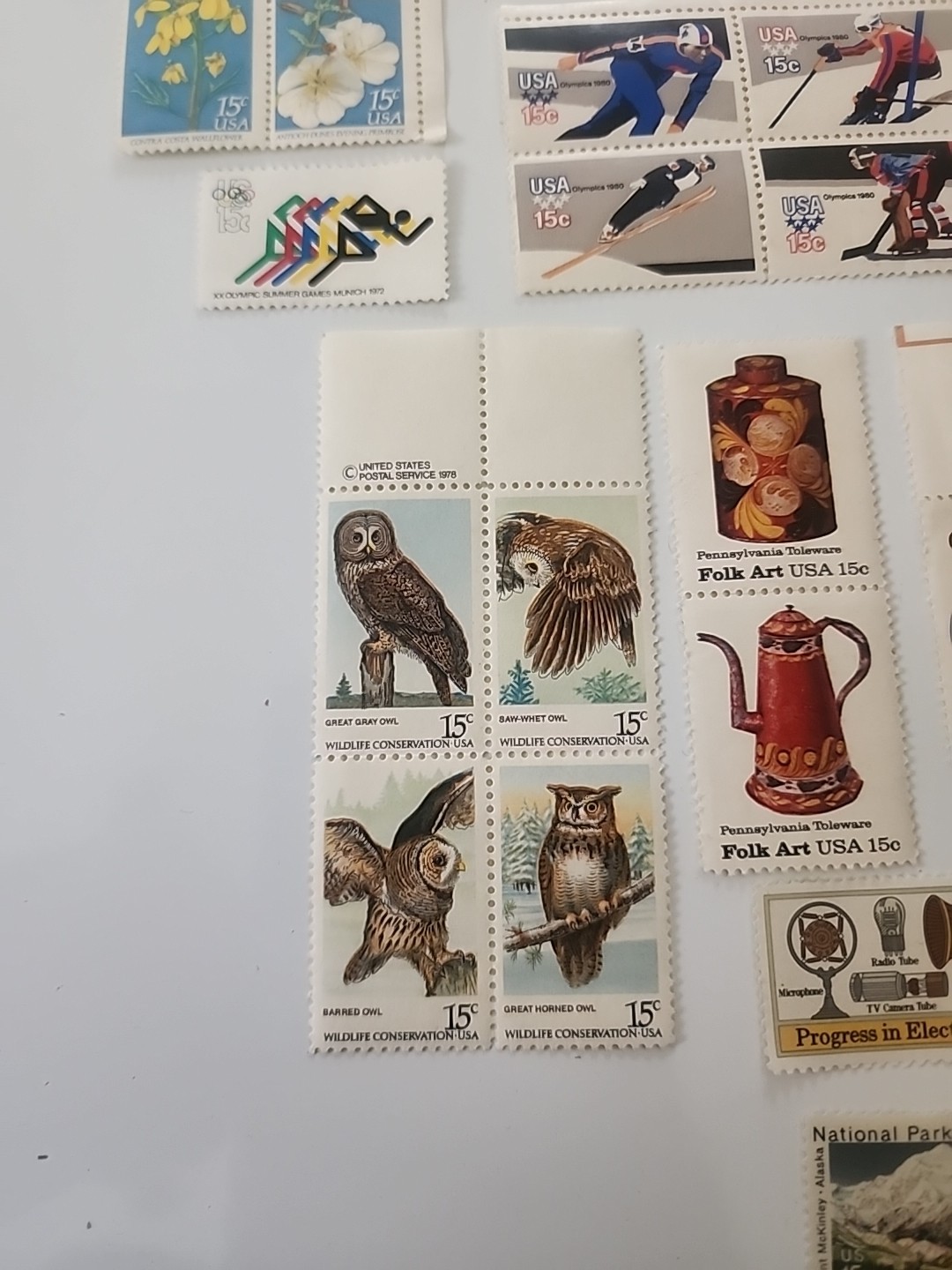 Vintage Mixed Lot of 105 Unused 10 & 15 Cent U.S. Post Office Postage Stamps
