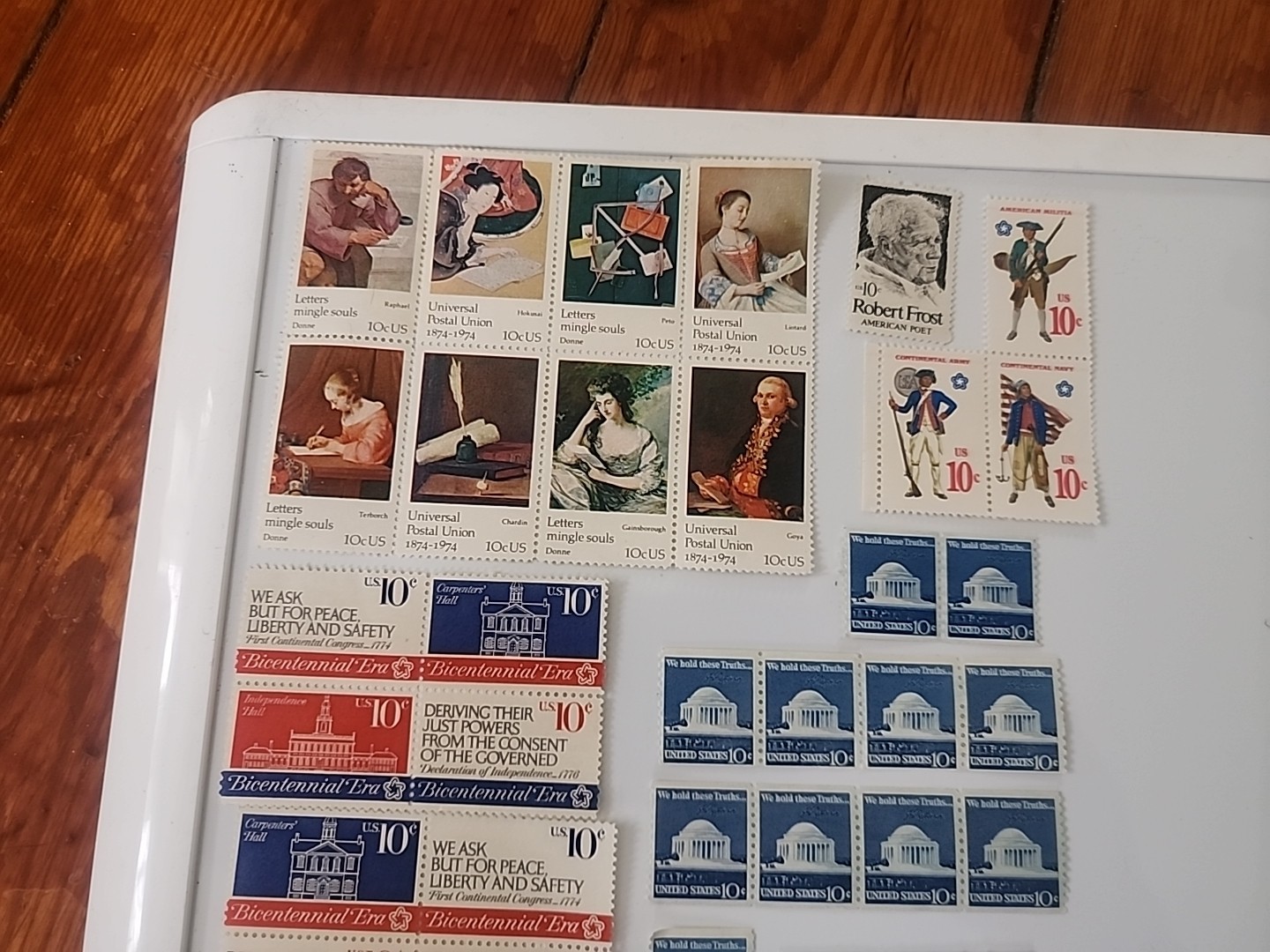 Vintage Mixed Lot of 105 Unused 10 & 15 Cent U.S. Post Office Postage Stamps