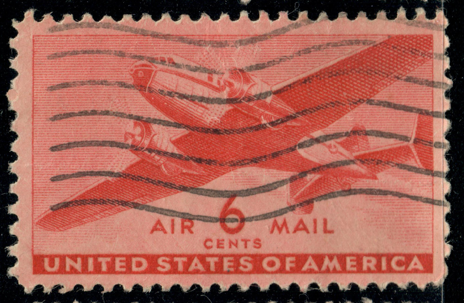 USA – 1941 – Airmail – Twin-Motor Transport Plane – 6¢ – #3310