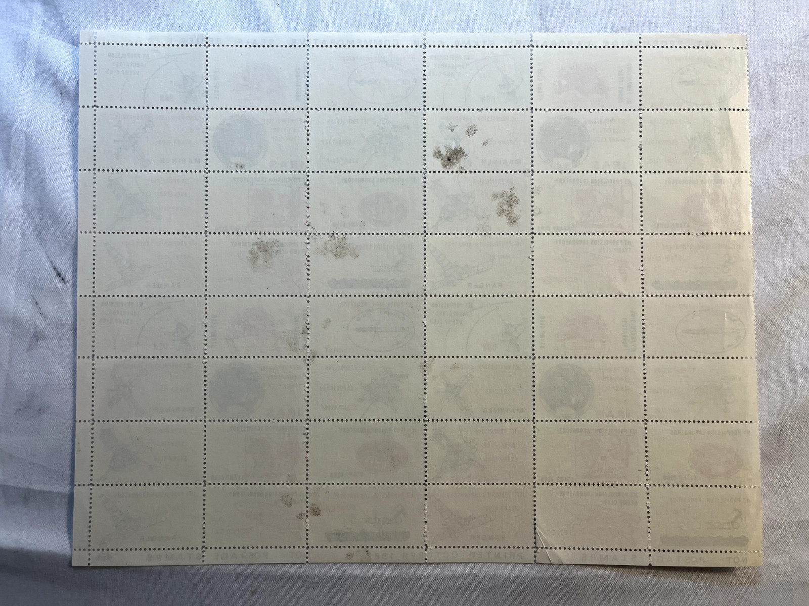 Jet Propulsion Laboratory Stamp Club Commemorative Seals Series 1 COMPLETE Sheet