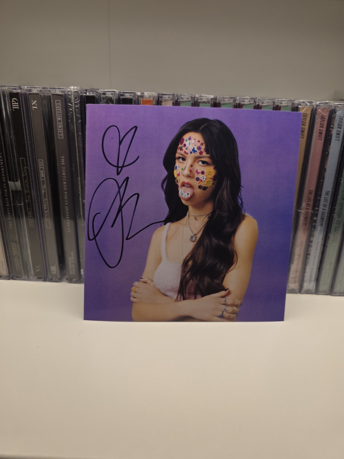 Olivia Rodrigo Signed SOUR Album Cover Fanmade Reprint Cd Insert Size