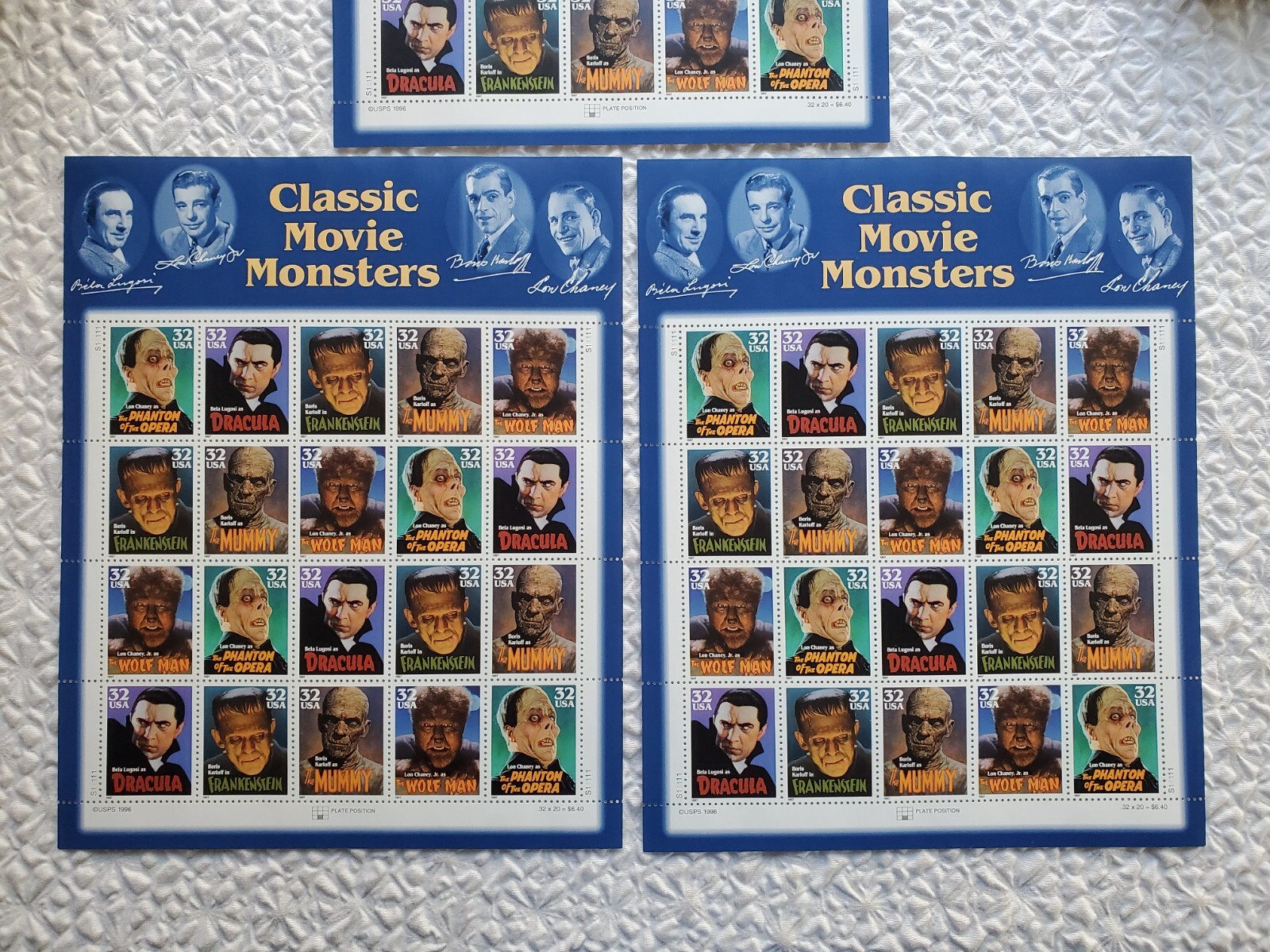 United States 32¢ Movie Monsters Postage Stamp #3168-72 MNH Full Sheet New