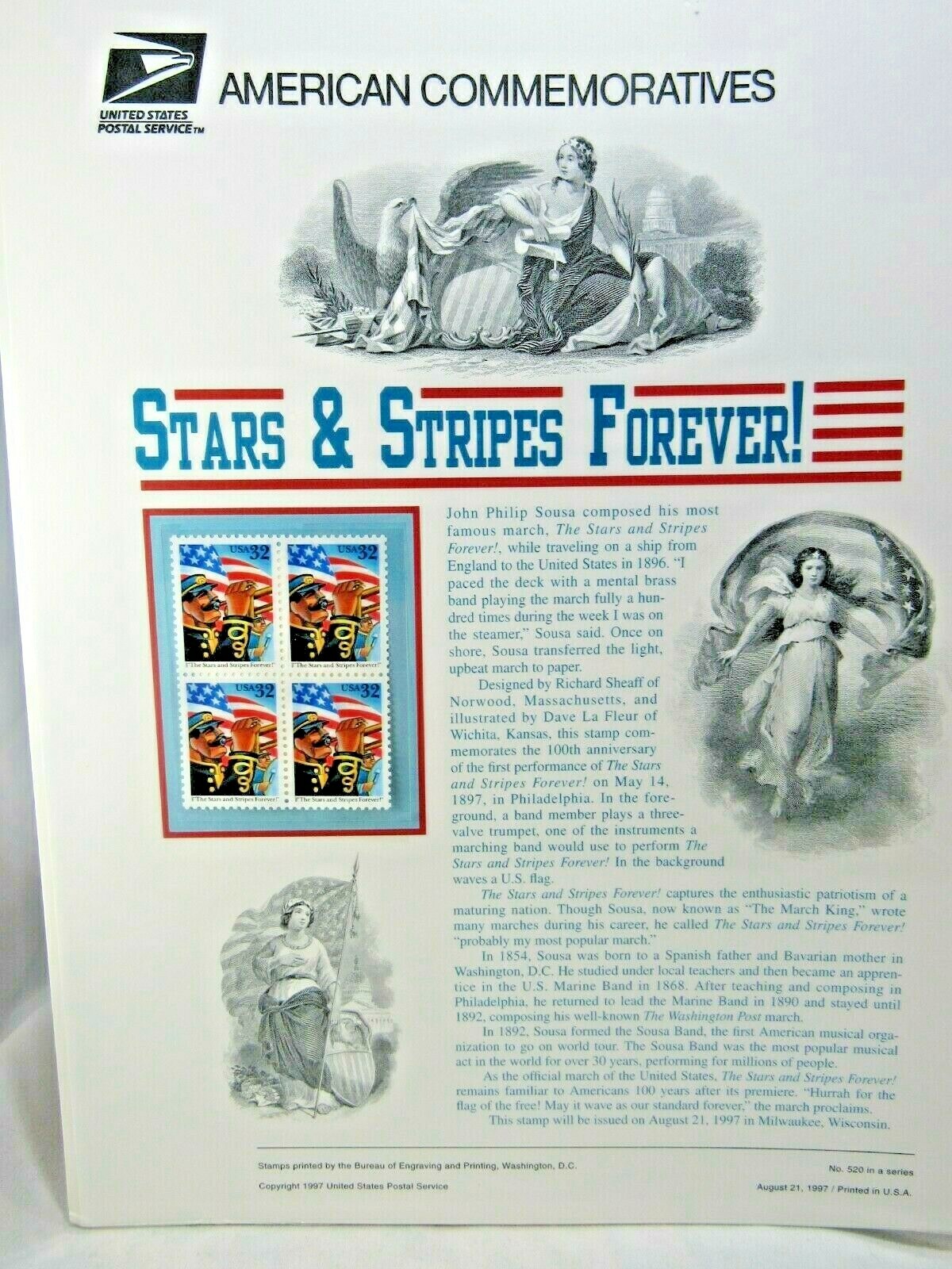 1997 start & stripes forever US Postal Stamps American Commemoratives