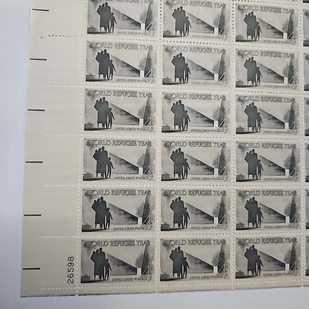 Stamp US Postage 4c 4 Cent Sheet OF 40 Stamps World Refugee Year