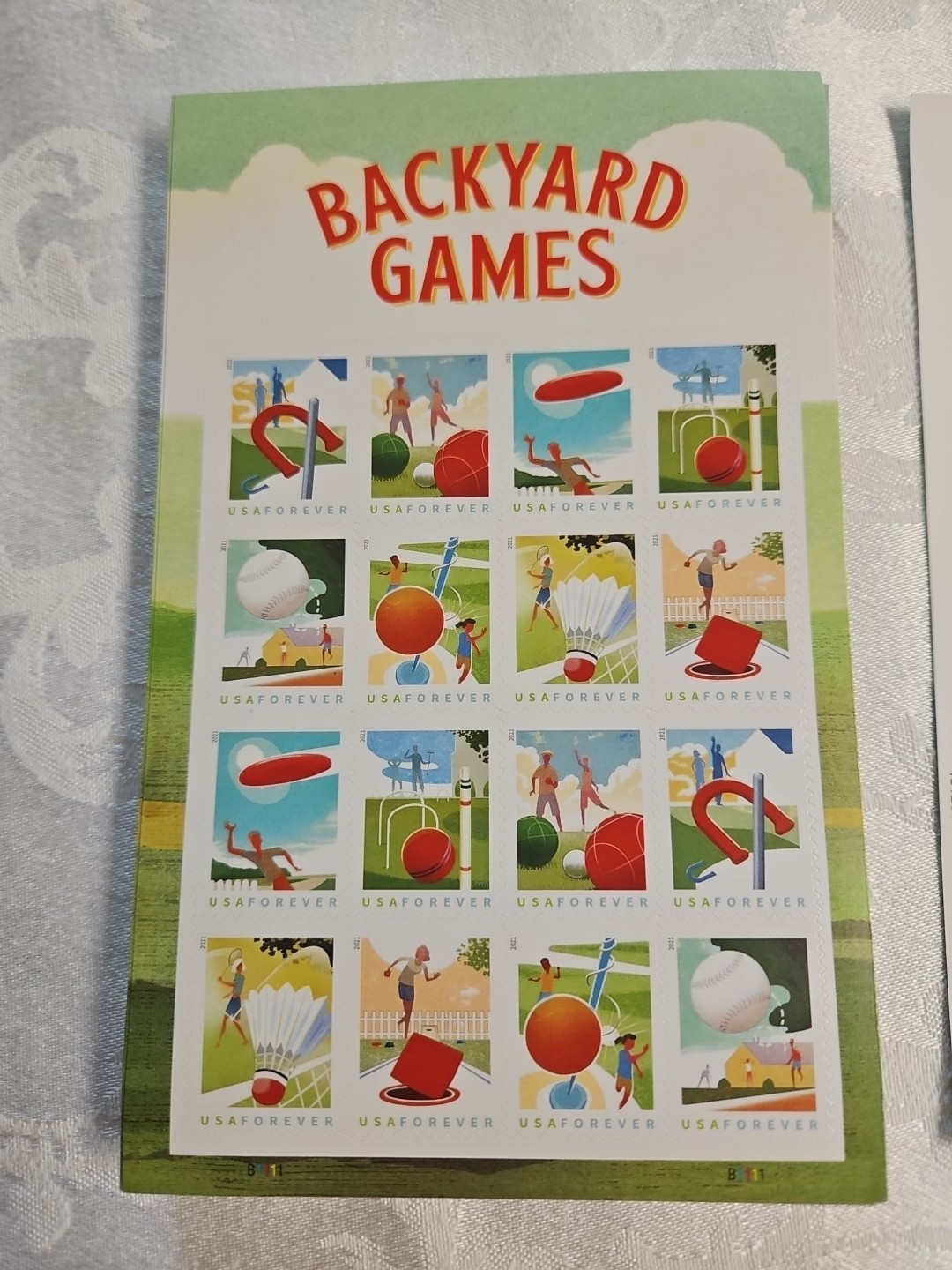 USPO STAMPS (PANE OF 16) BACKYARD GAMES FOREVER STAMPS MNH