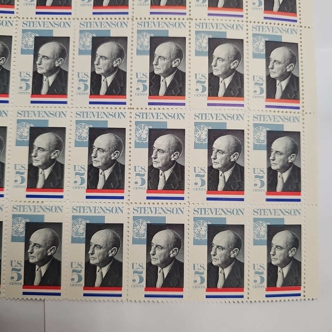 Stamp US Postage 5c 5 Cent Unfull Sheet OF 40 Stamps Stevenson 1965